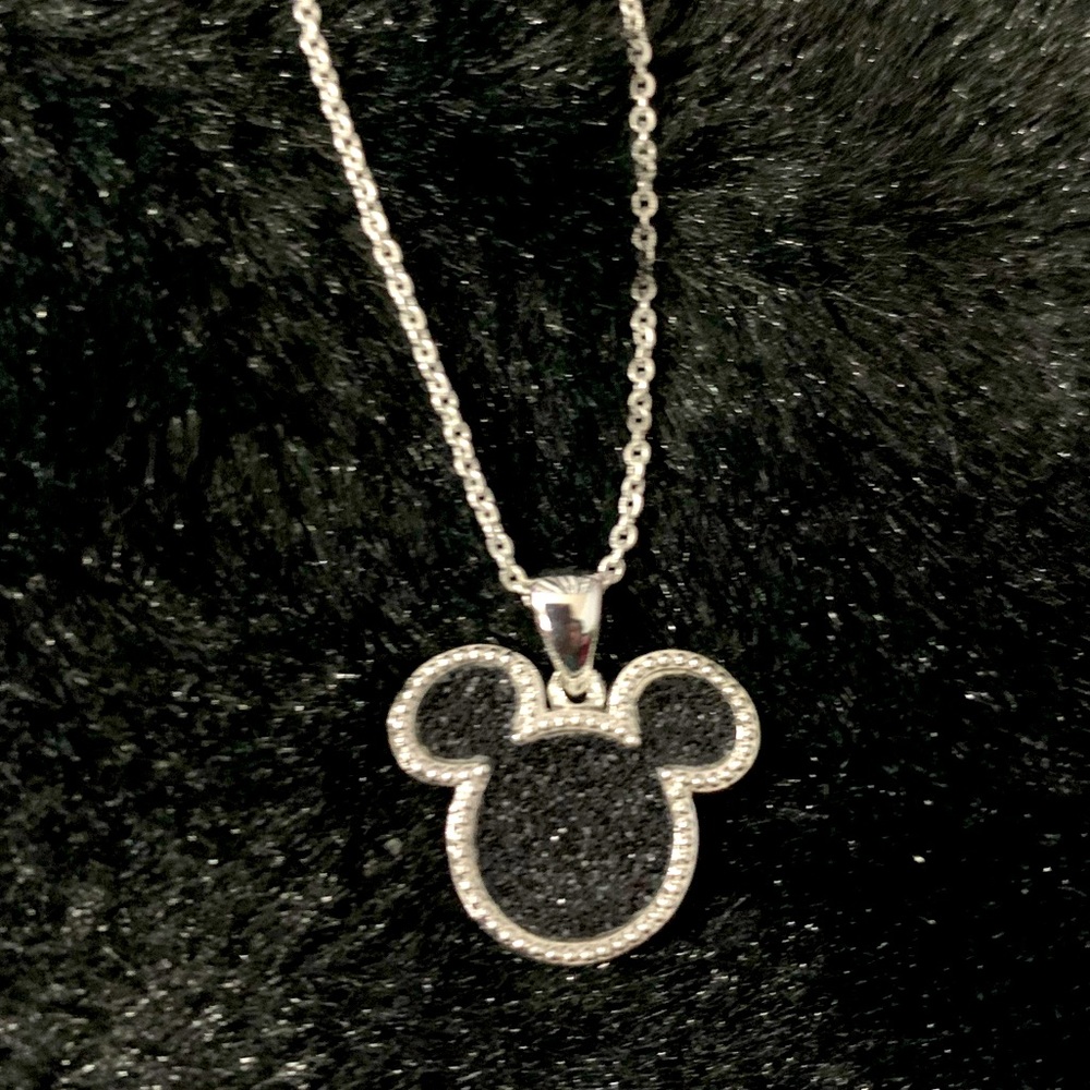 Black Mickey Mouse Pendant on Chain